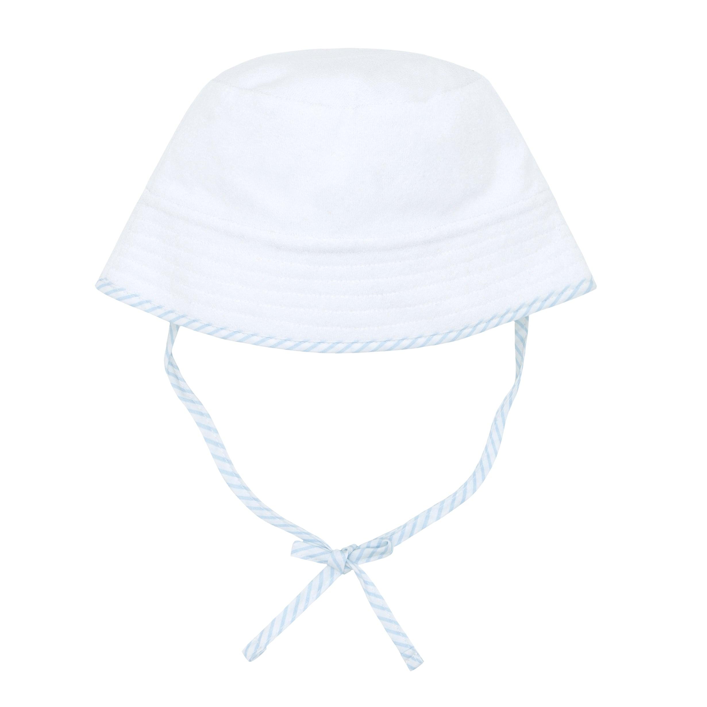 baby white french terry bucket hat minnow swim