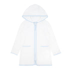 unisex white french terry hooded zipper coverup