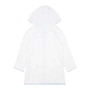 unisex white french terry hooded zipper coverup