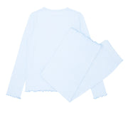 women's powder blue stripe pima pajamas set