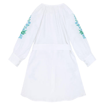 minnow x fanm mon women's coconut grove white long sleeve dress