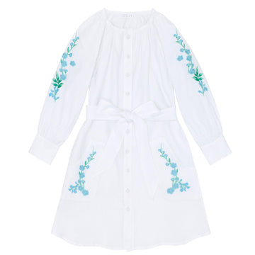 minnow x fanm mon women's coconut grove white long sleeve dress