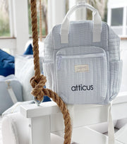 powder blue stripe backpack
