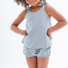 girls navy stripe bloomer short