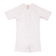 unisex antique floral short sleeve rashguard one piece