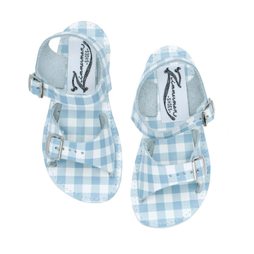 minnow x zimmerman oasis blue gingham sandal