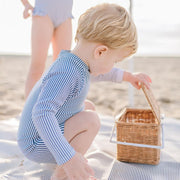 unisex navy stripe rashguard one piece