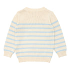 unisex cream and blue stripe knit sweater