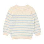 unisex cream and blue stripe knit sweater