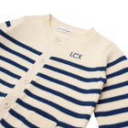 unisex breton stripe knit cardigan