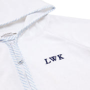 unisex white french terry hooded zipper coverup