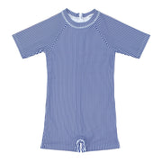 unisex navy stripe short sleeve rashguard one piece