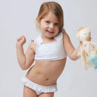 girls white eyelet ruffle bikini