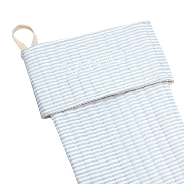 powder blue stripe quilted stocking