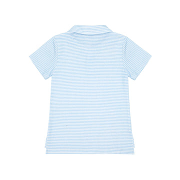 boys powder blue stripe cotton polo