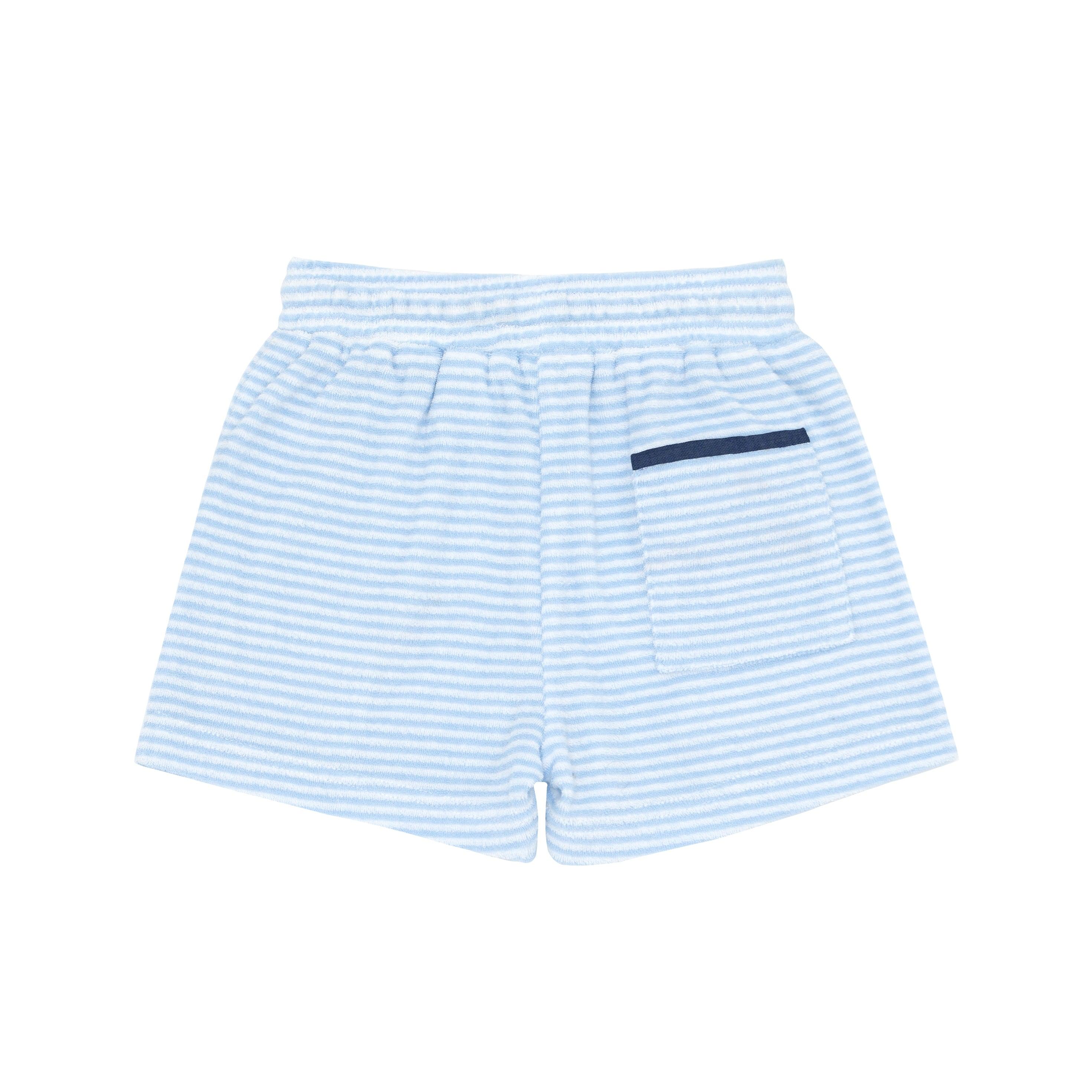 boys powder blue stripe french terry short – minnow