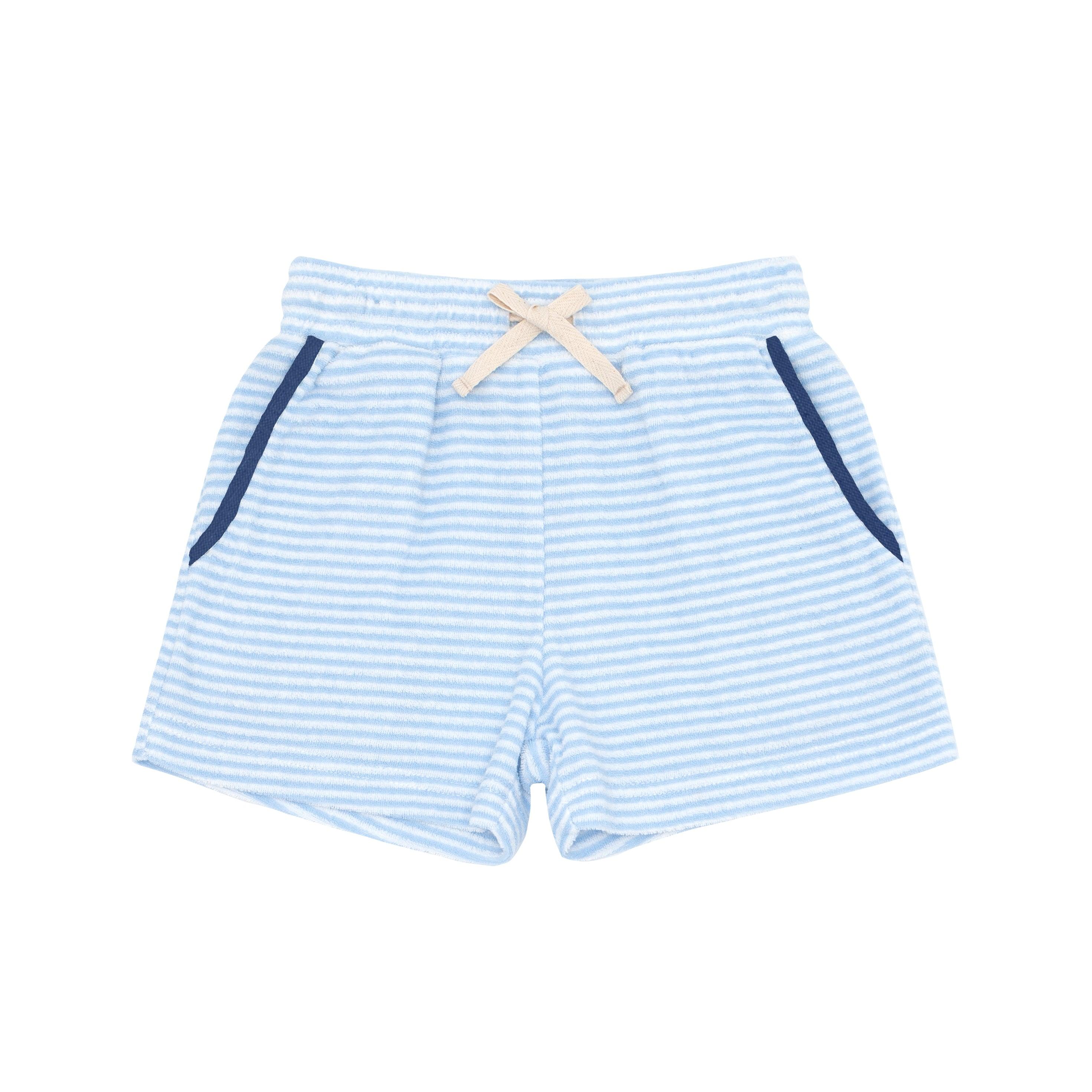 boys powder blue stripe french terry short minnow