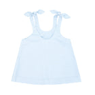 girls powder blue stripe tie knot tank