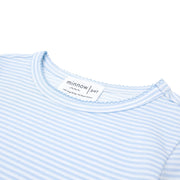 girls powder blue stripe pima pajamas set