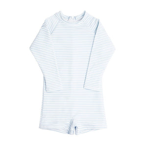 unisex powder blue stripe rashguard one piece