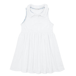 girls white french terry tennis dress