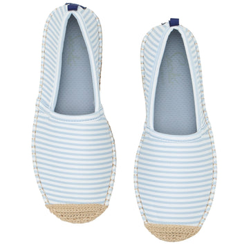 minnow x sea star women's powder blue stripe beachcomber espadrille